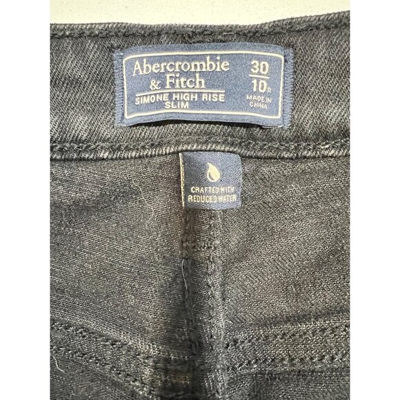 Abercrombie and fitch simone high rise slim black distressed size 10R - Picture 7 of 7